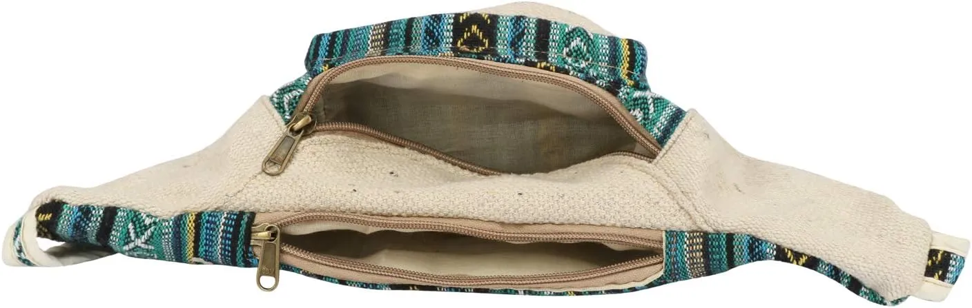 Hemp Fanny Pack,Adjustable Waist and Multiple Pockets,Waist Bag & for all purpose (Multi-2)