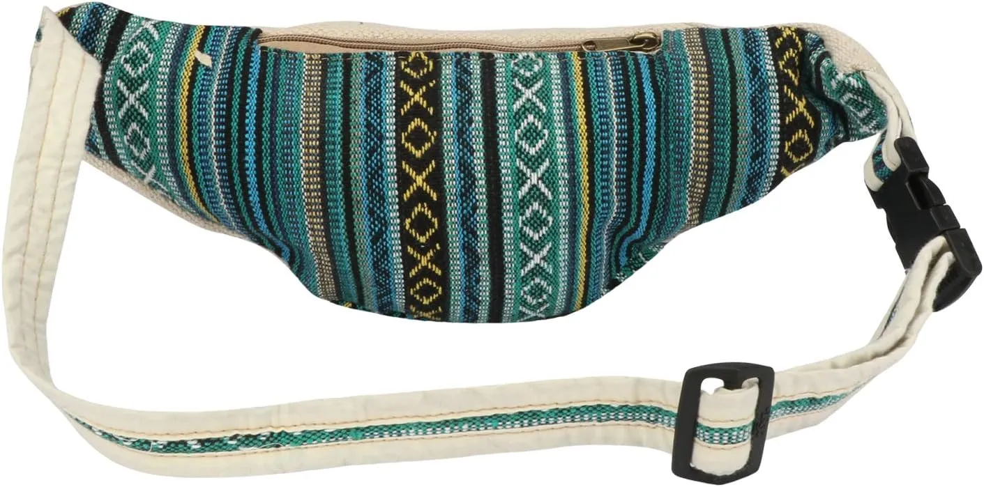 Hemp Fanny Pack,Adjustable Waist and Multiple Pockets,Waist Bag & for all purpose (Multi-2)