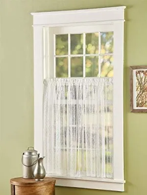 Heritage Lace 8610W-6030 Point D Esprit Window Tier, White - 60 x 30 in.