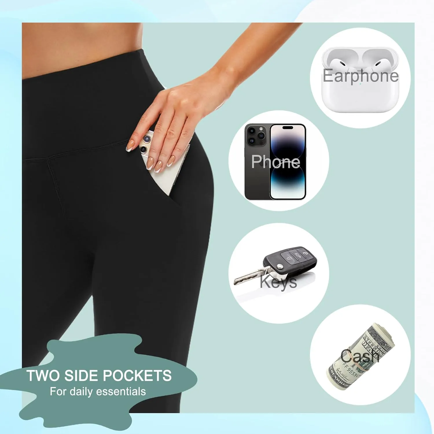 Hi Clasmix 5 Pack Super Soft Leggings for Women Pack-High Waisted Tummy Control Workout Yoga Running Gym Fitness Active Pants
