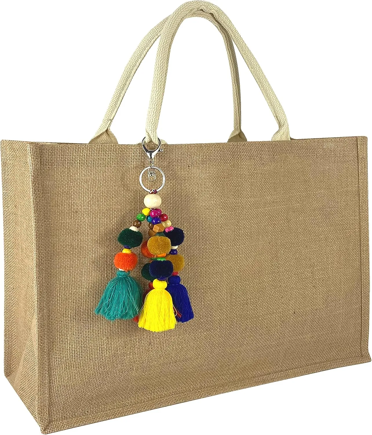 Hibala Woven Large Beach Bag Straw Bag Beach Tote Handmade Weaving Shoulder Bag Tassel Bag Handbag