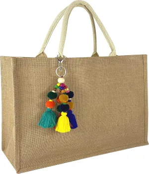 Hibala Woven Large Beach Bag Straw Bag Beach Tote Handmade Weaving Shoulder Bag Tassel Bag Handbag