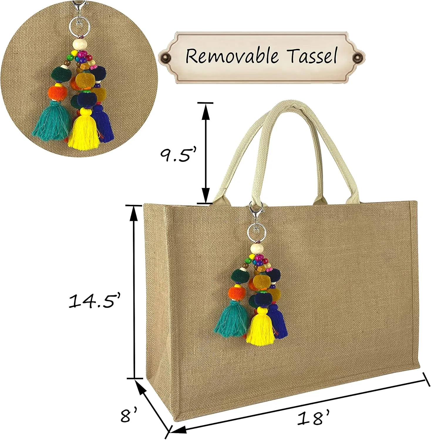 Hibala Woven Large Beach Bag Straw Bag Beach Tote Handmade Weaving Shoulder Bag Tassel Bag Handbag
