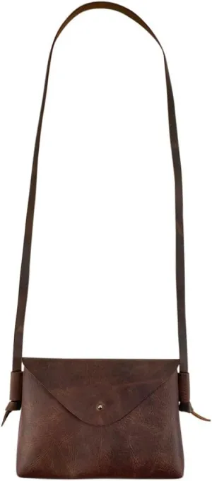 Hide & Drink, Horizontal Shoulder Bag Handmade from Full Grain Leather - Bourbon Brown
