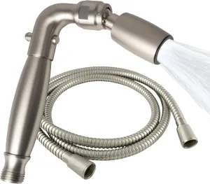 High Sierra Showerheads® - Solid Metal Handheld Shower Head with Trickle Valve and 72-Inch Metal Hose with Silicone Inner Tube. Ultra Low Flow 1.25 GPM - Brushed Nickel Finish