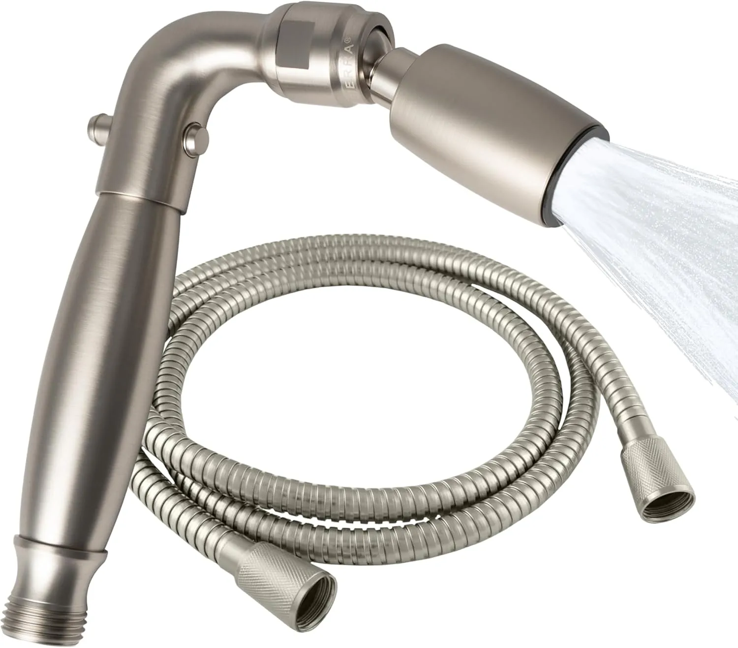 High Sierra Showerheads® - Solid Metal Handheld Shower Head with Trickle Valve and 72-Inch Metal Hose with Silicone Inner Tube. Ultra Low Flow 1.25 GPM - Brushed Nickel Finish