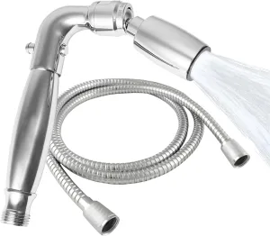 High Sierra Showerheads® - Solid Metal Handheld Shower Head with Trickle Valve and 72-Inch Metal Hose with Silicone Inner Tube. Ultra Low Flow 1.25 GPM - Chrome Finish