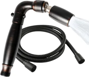 High Sierra Showerheads® - Solid Metal Handheld Shower Head with Trickle Valve and 72-Inch Metal Hose with Silicone Inner Tube. Ultra Low Flow 1.25 GPM - Oil Rubbed Bronze Finish