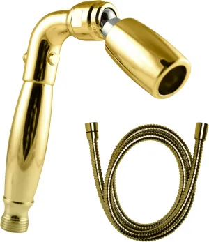 High Sierra Showerheads® - Solid Metal Handheld Shower Head with Trickle Valve and 72-Inch Metal Hose with Silicone Inner Tube. Ultra Low Flow 1.25 GPM - Polished Brass Finish