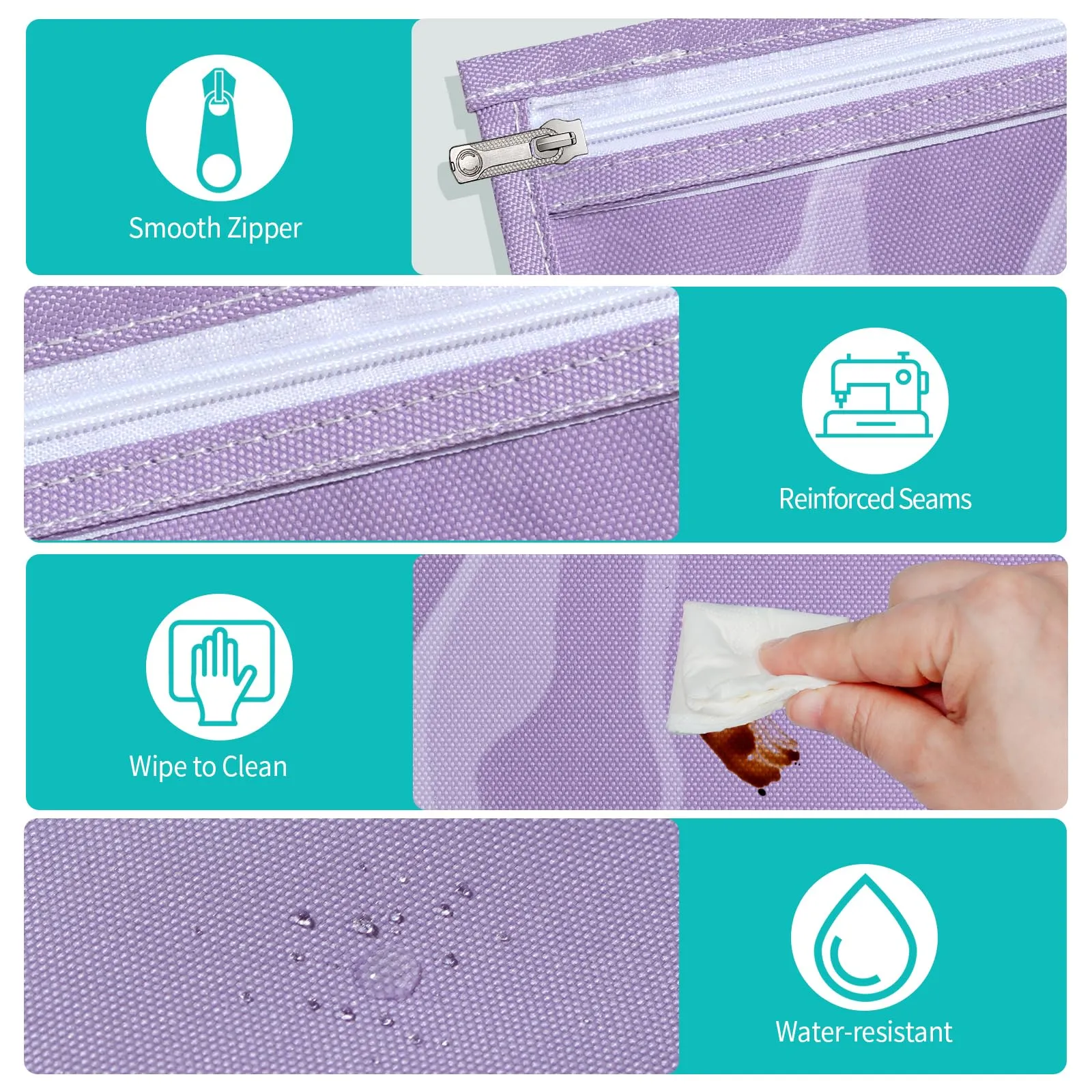 HIONXMGA TSA Approved Toiletry Bag, Set of 3 Clear Travel Toiletry Bag Quart Size Zipper Travel Pouch, Waterproof Makeup Cosmetic Bag for Women Men Kids Toiletries Carry on, Purple Large