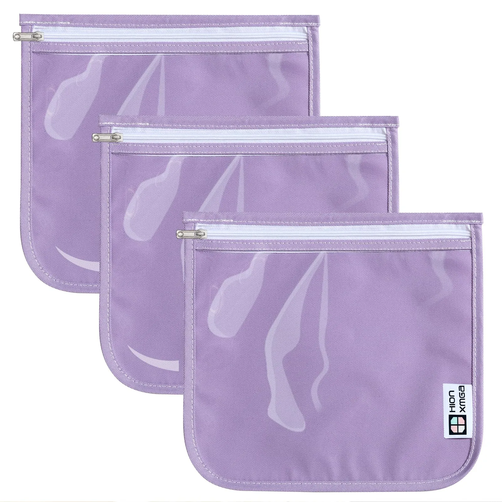 HIONXMGA TSA Approved Toiletry Bag, Set of 3 Clear Travel Toiletry Bag Quart Size Zipper Travel Pouch, Waterproof Makeup Cosmetic Bag for Women Men Kids Toiletries Carry on, Purple Large