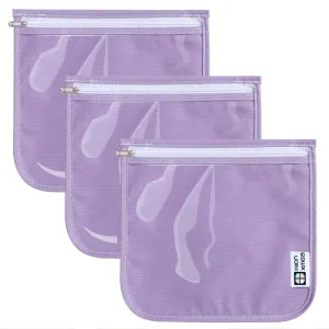HIONXMGA TSA Approved Toiletry Bag, Set of 3 Clear Travel Toiletry Bag Quart Size Zipper Travel Pouch, Waterproof Makeup Cosmetic Bag for Women Men Kids Toiletries Carry on, Purple Large