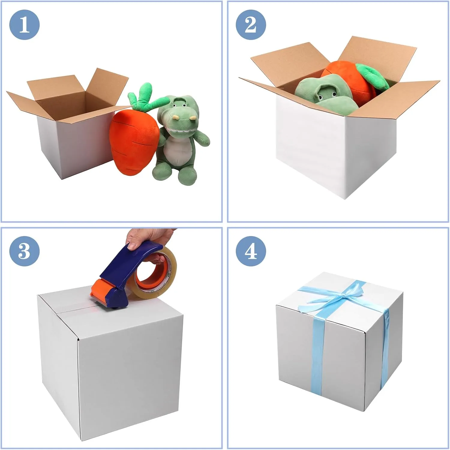 Hoikwo 8x8x8 Shipping Boxes Set of 25, White Corrugated Cardboard Box for Small Business for Packaging Mailing