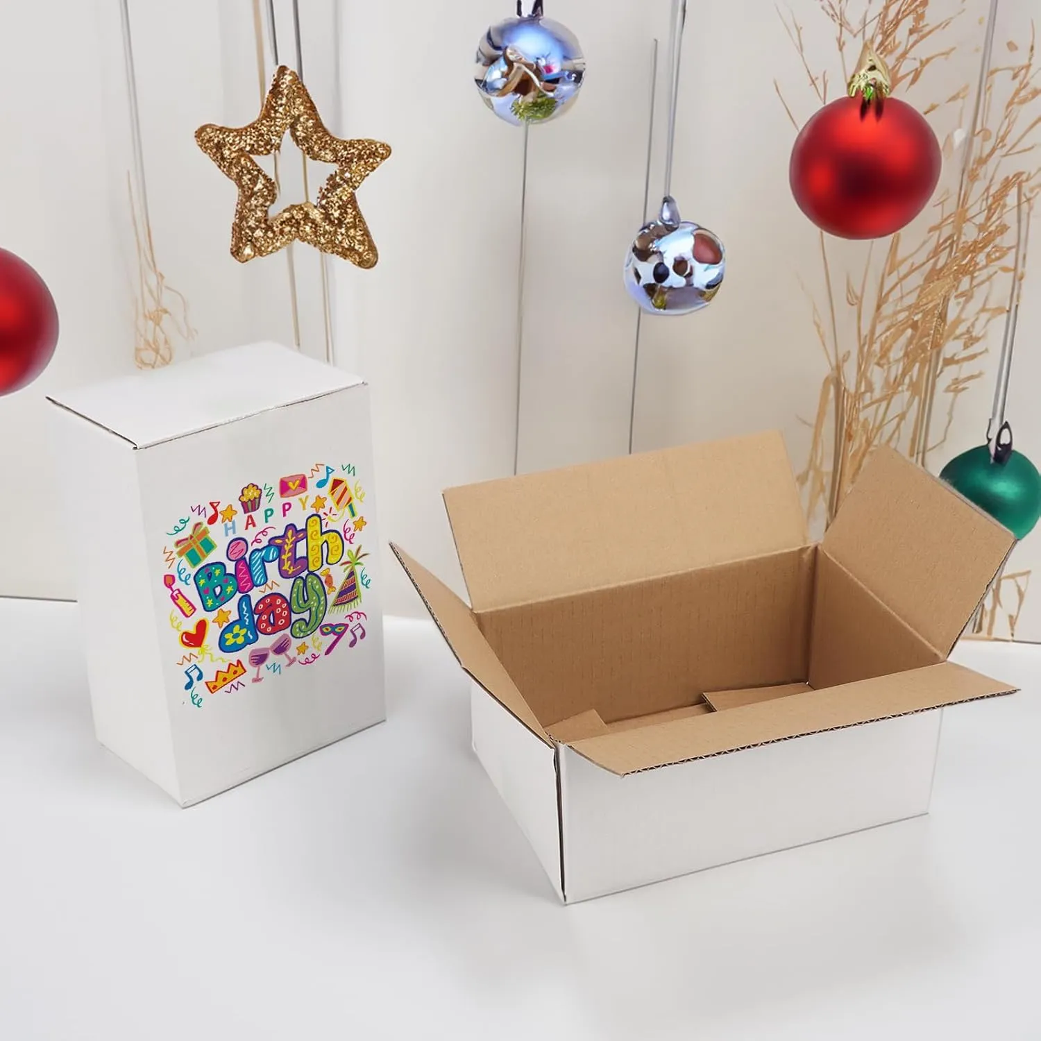Hoikwo 9x6x4 Shipping Boxes Set of 25, White Corrugated Cardboard Box for Small Business for Packaging Mailing