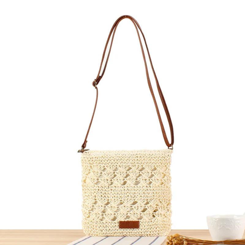 Hollow Woven One Summer Vacation Beach Crossbody Bags