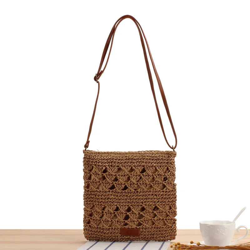 Hollow Woven One Summer Vacation Beach Crossbody Bags