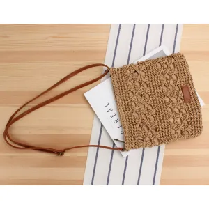 Hollow Woven One Summer Vacation Beach Crossbody Bags