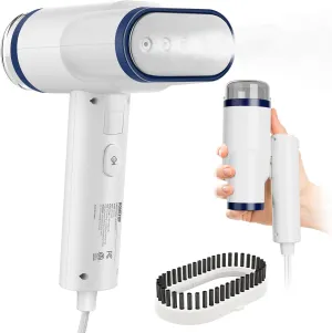 HOMETOP Handheld Steamer for Clothes, 2 in 1 Foldable Garment Steamer, 30s Heat-up, 1300W Powerful Fabric Wrinkles Remover with Brush, Portable Steam Iron for Office, Home and Travel
