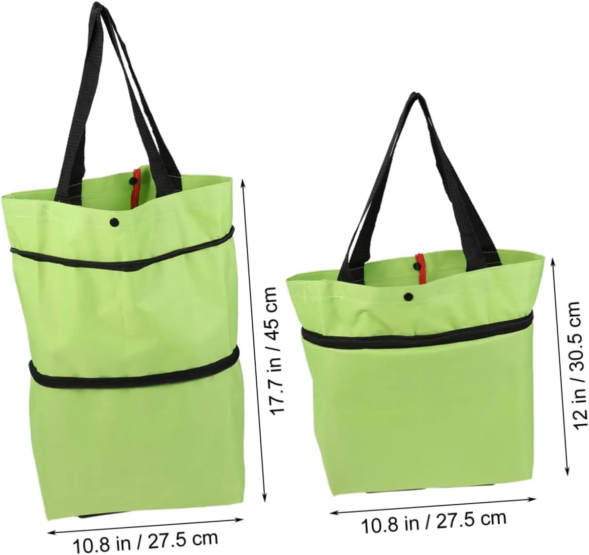 Homoyoyo Collapsible Shopping Cart Portable Luggage Cart Lightweight Folded Bag for for Shopping Travel Gym and Camping Green
