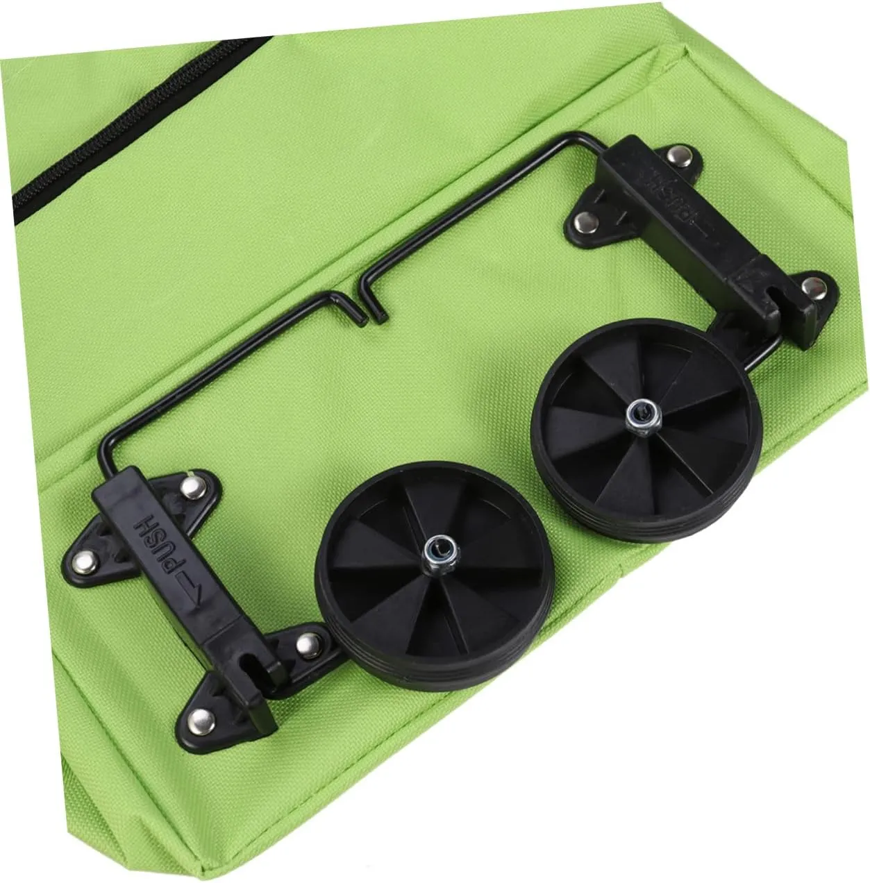 Homoyoyo Collapsible Shopping Cart Portable Luggage Cart Lightweight Folded Bag for for Shopping Travel Gym and Camping Green