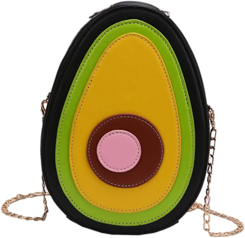 Homoyoyo Fruit Shape Pu Shoulder Bag Cross Body Bag for Women Portable Fashionable Zipper Closure for Work School Shopping