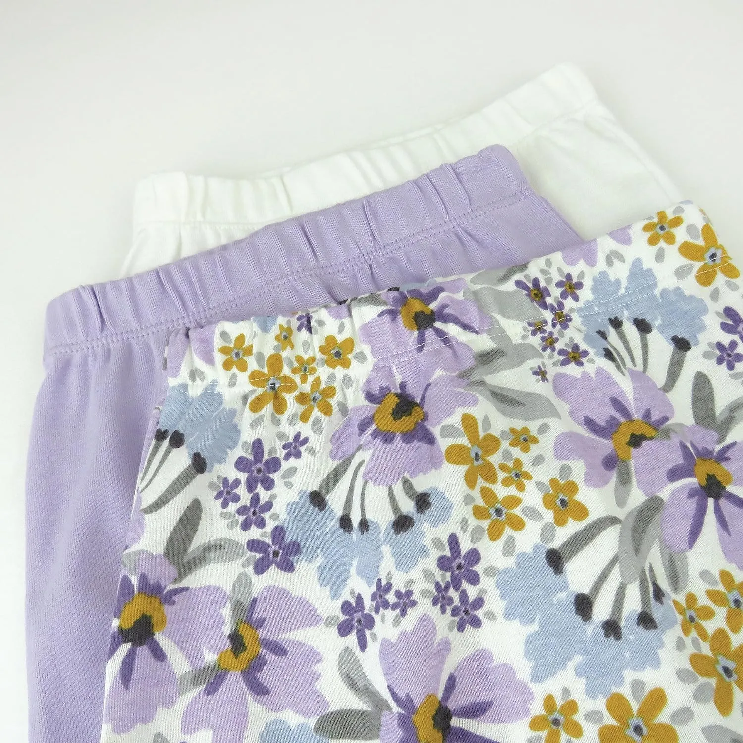 HonestBaby 3-Pack Footed Pants Roomy Fit Pull on Bottoms 100% Organic Cotton for Infant Baby Boys, Girls, Unisex