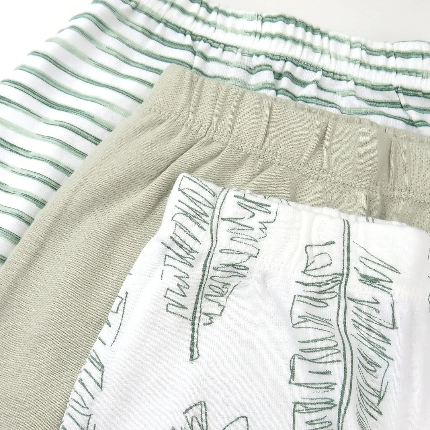 HonestBaby 3-Pack Footed Pants Roomy Fit Pull on Bottoms 100% Organic Cotton for Infant Baby Boys, Girls, Unisex