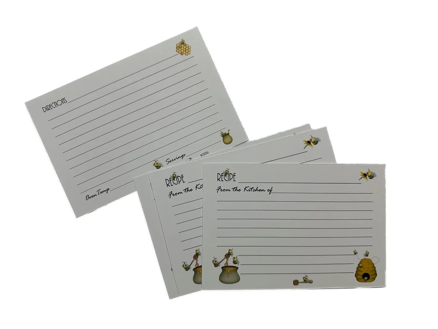 Honey Bee Monday Recipe Cards, 4 x 6 inches, Double-Sided, Packs of 10, 25 and 40, Birthdays, Housewarming, Mother's Day (Pack of 40)