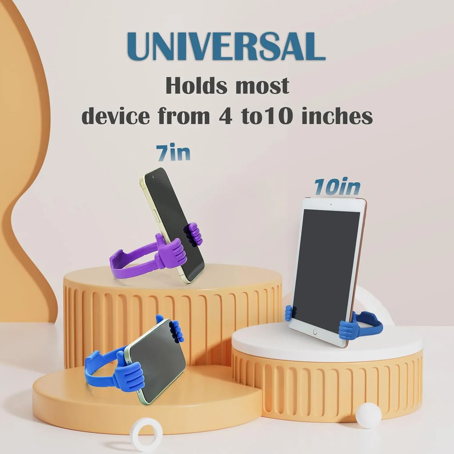 HONSKY 3361942 Cute Thumbs Up Adjustable Tpu Flexible Mobile Cell Phone Tablet Computer Display Stand Holder for Bed Desk - Blue and Black