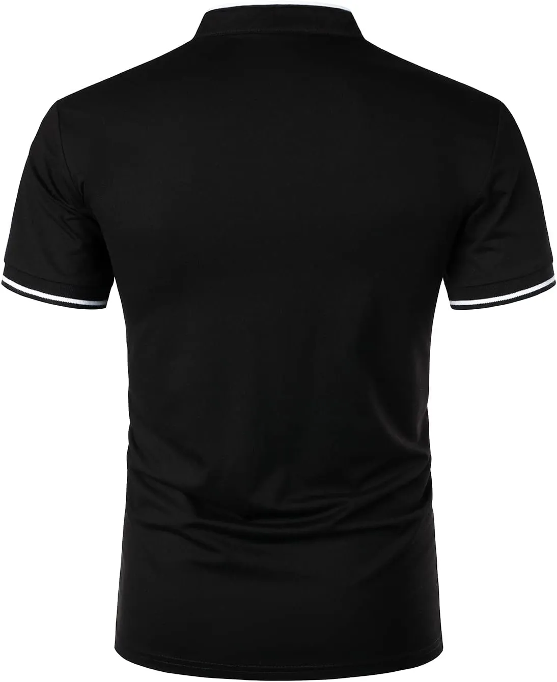 HOOD CREW Mans Fashion Short Sleeve Polo Shirts Summer Casual Band Collar Tops Shirt
