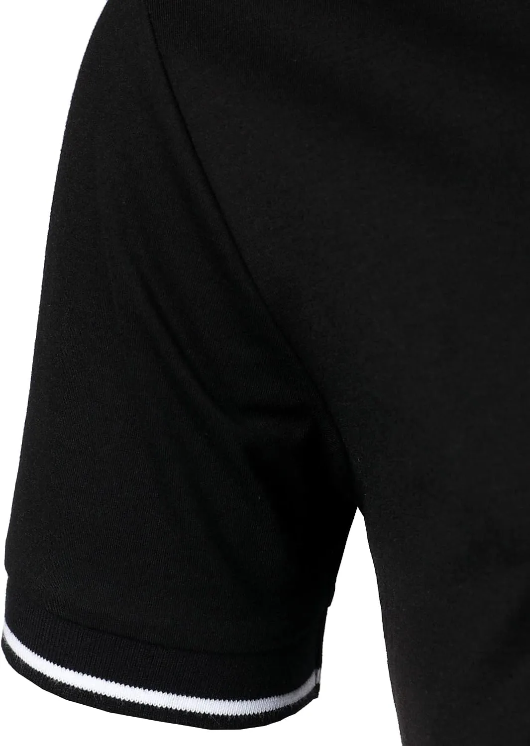 HOOD CREW Mans Fashion Short Sleeve Polo Shirts Summer Casual Band Collar Tops Shirt