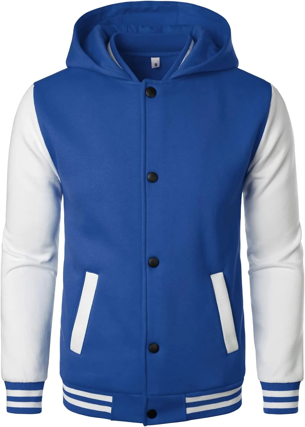 HOOD CREW Mens Casual Sports Varsity Jacket Fashion Hooded Letterman Jackets