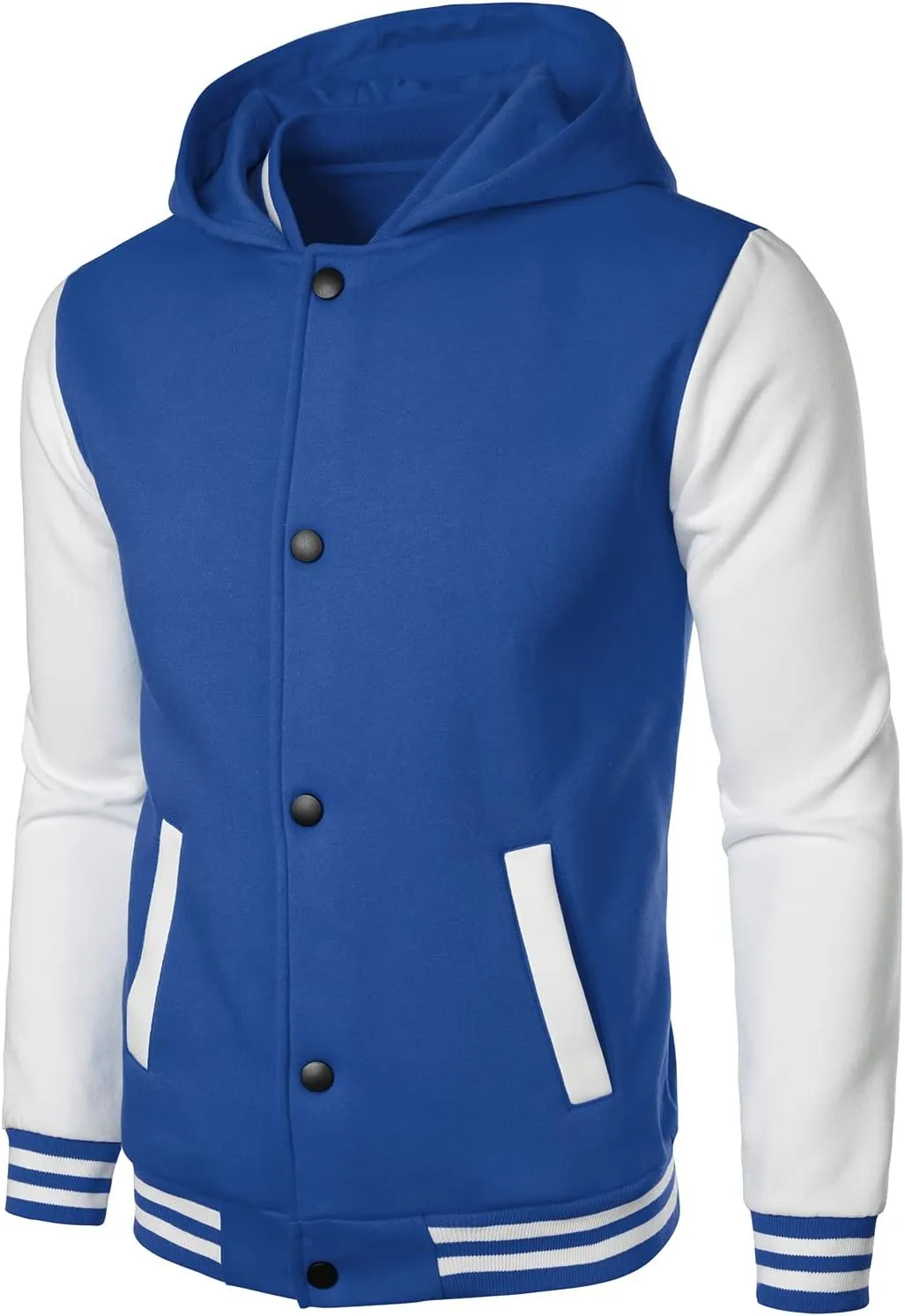 HOOD CREW Mens Casual Sports Varsity Jacket Fashion Hooded Letterman Jackets