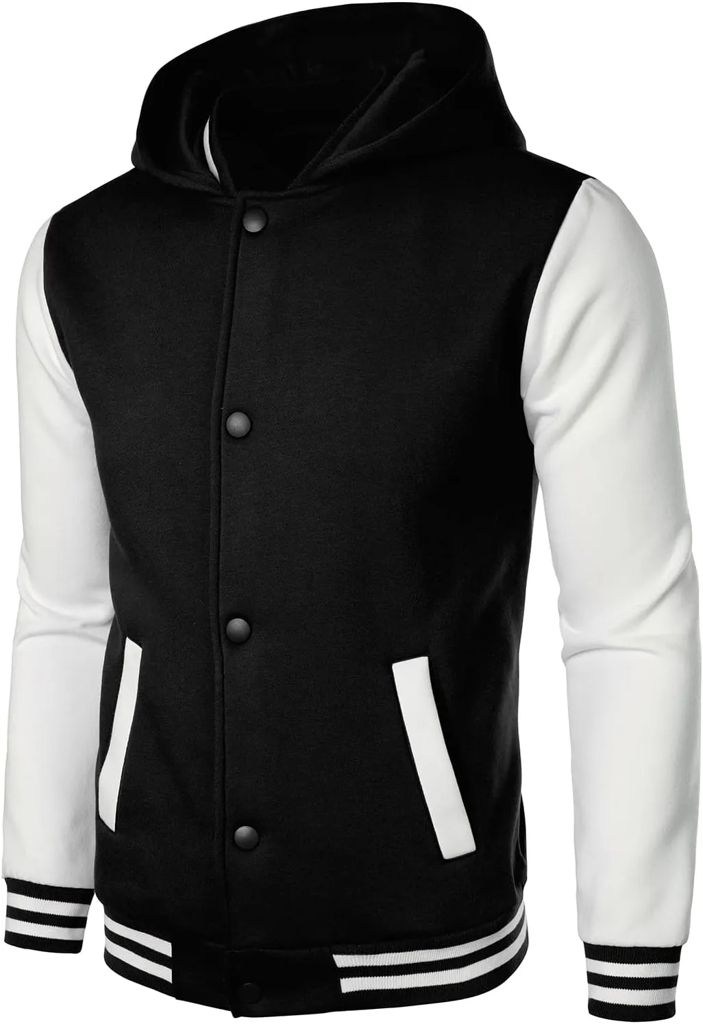 HOOD CREW Mens Casual Sports Varsity Jacket Fashion Hooded Letterman Jackets