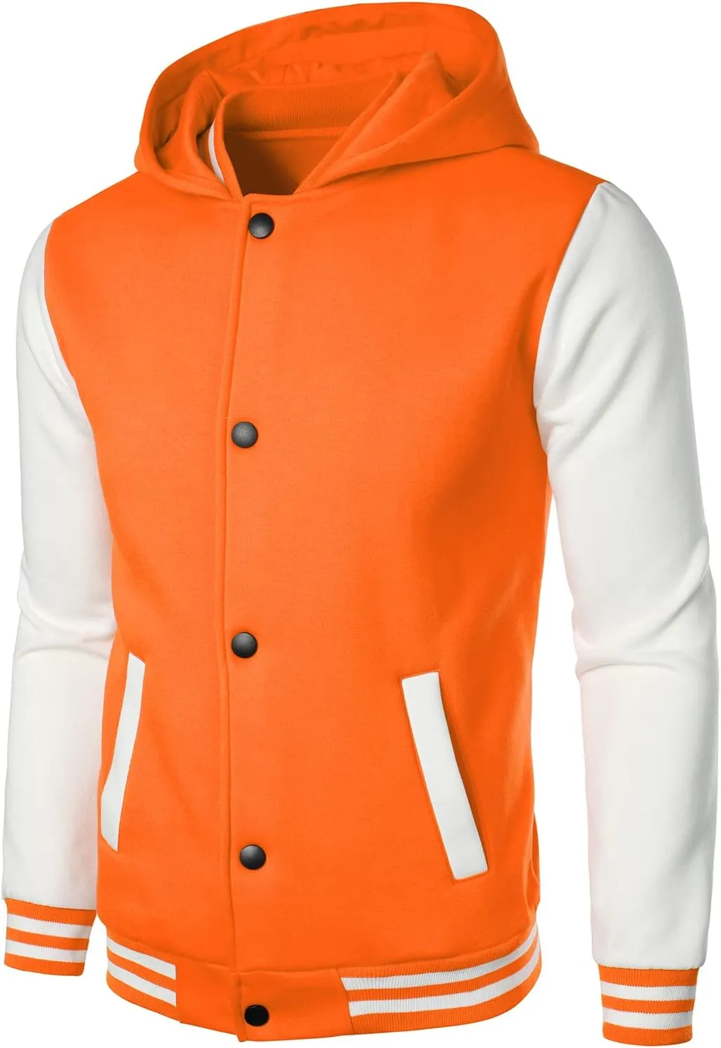 HOOD CREW Mens Casual Sports Varsity Jacket Fashion Hooded Letterman Jackets