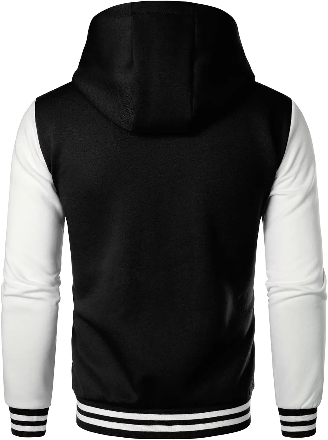 HOOD CREW Mens Casual Sports Varsity Jacket Fashion Hooded Letterman Jackets