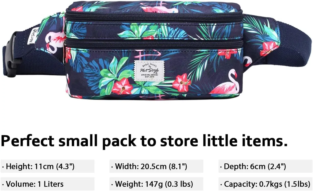 HotStyle 521s Fashion Fanny Pack Small Hiking Waist Bag, 8.0"x2.5"x4.3"