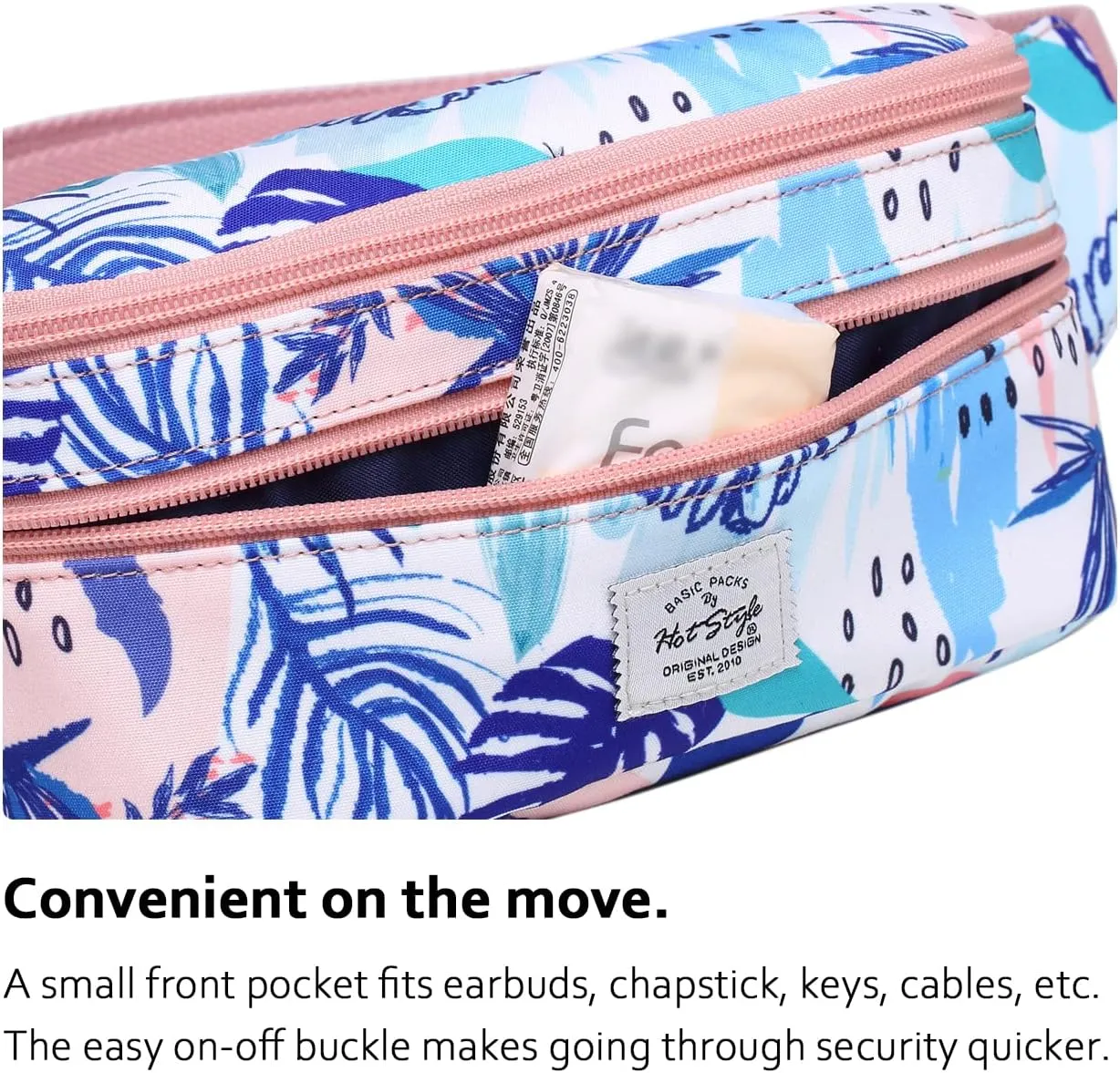 HotStyle 521s Fashion Fanny Pack Small Hiking Waist Bag, 8.0"x2.5"x4.3"