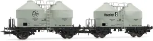 HR6574 DB 2-Unit Pack of 2-axle silo Wagon Ucs Grey Livery Höchs Rolling Stock - Wagons