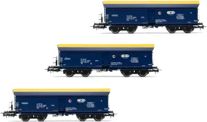 HR6589 PKP Cargo, 3-Unit Pack self discarging Wagons Type Fals, Blue/Yellow Livery, ep. VI Rolling Stock - Wagons