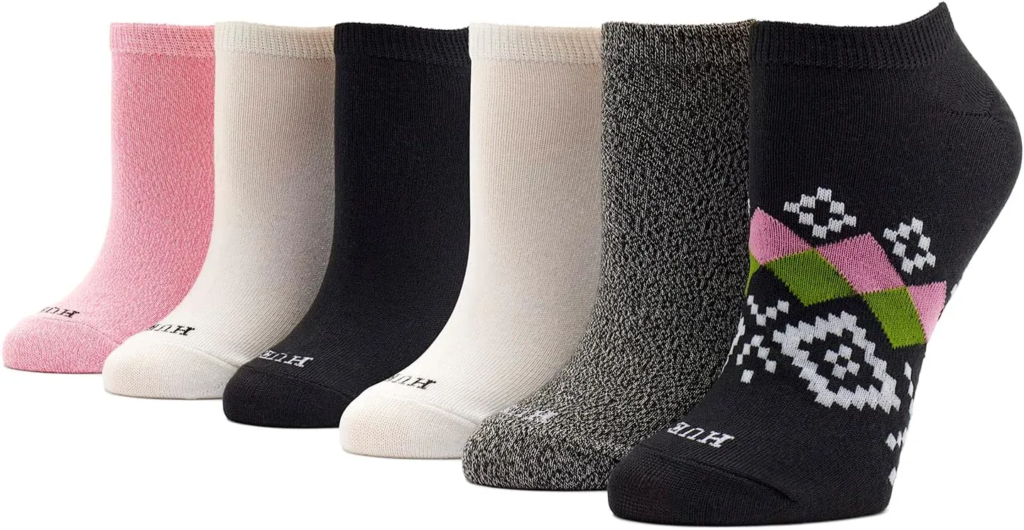 HUE Women's Supersoft No Show Liner Socks 6 Pair Pack