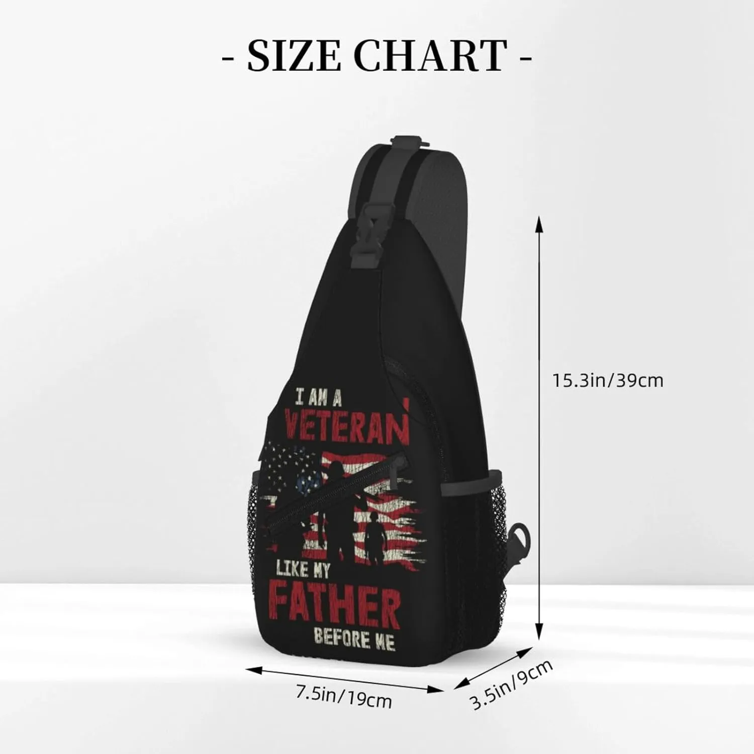 I Am A Veteran My Oath Of Enlistment Sling Bag Adjustable Crossbody Bag Casual Chest Bags Travel Shoulder Backpack