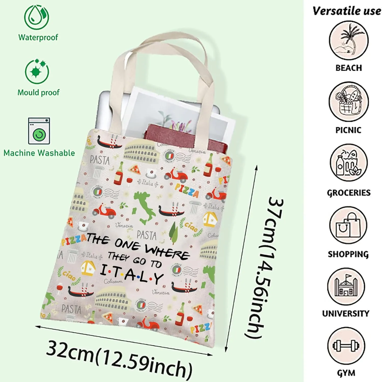 I Love Italy Makeup Bag - Italy Honeymoon & Travel Gift - Welcome & Housewarming Souvenir