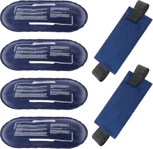 Ice Packs for Injuries Reusable, 4 Pack Hot and Cold Gel Packs and 2 Pack Adjustable Flexible Gel Wraps for Back Shoulders Arms Knees and Legs Injury Recovery, Alleviate Joint and Muscle Pain Relief