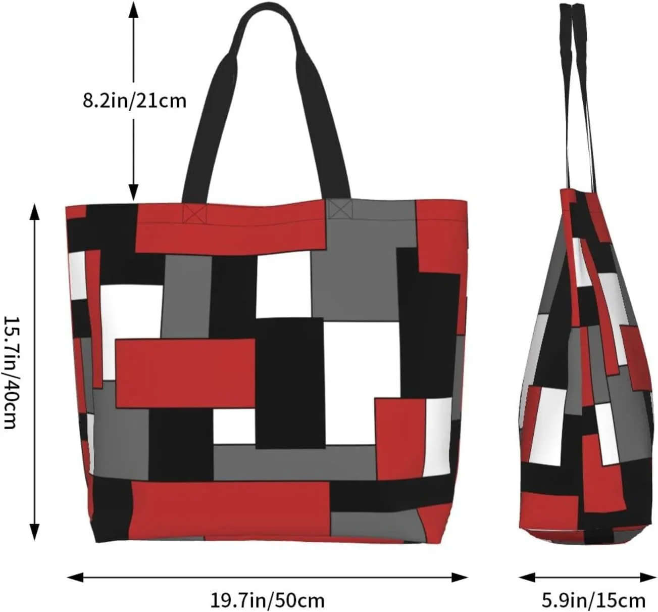 IMPCOKRU Large Tote Bag for Women Reuseable Handbag,Double Sided Priting Grocery Bag Foldable for Shopping Travel Activity