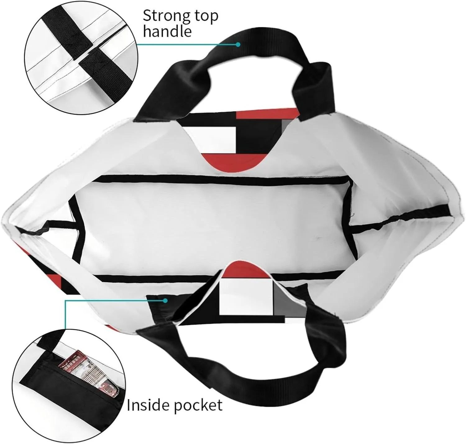 IMPCOKRU Large Tote Bag for Women Reuseable Handbag,Double Sided Priting Grocery Bag Foldable for Shopping Travel Activity
