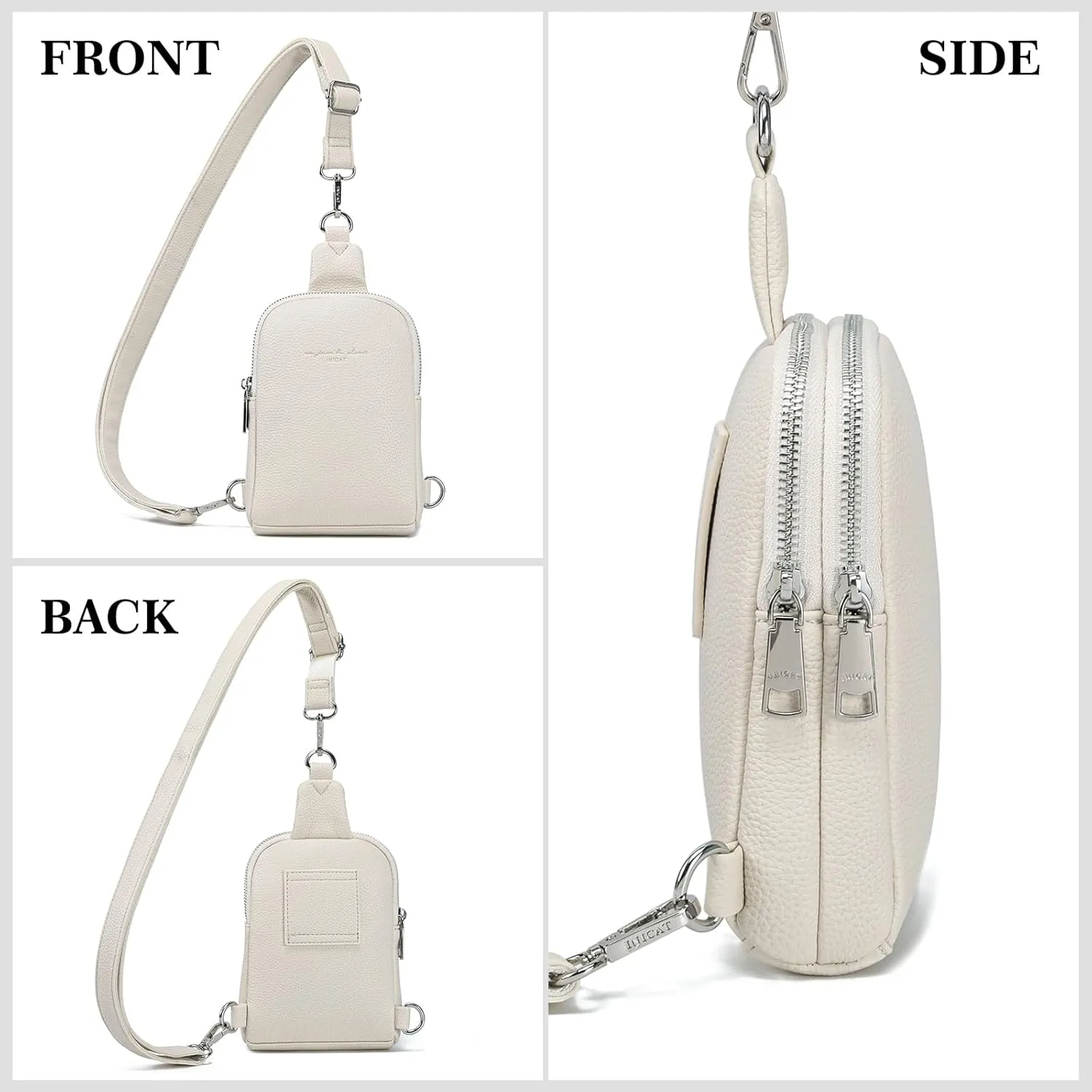 INICAT Small Crossbody Sling Bags for Women Vegan Leather Cell Phone Purse Fanny Packs for Women Men