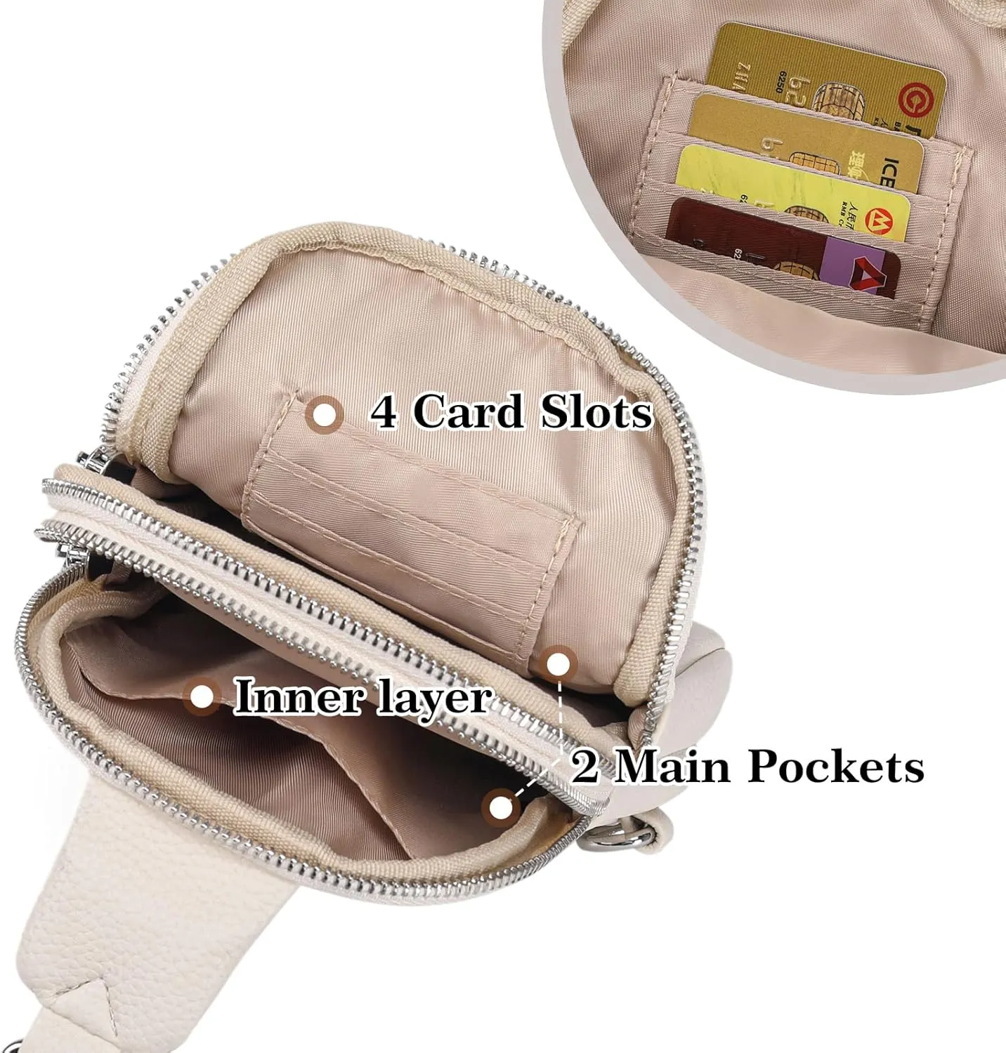 INICAT Small Crossbody Sling Bags for Women Vegan Leather Cell Phone Purse Fanny Packs for Women Men