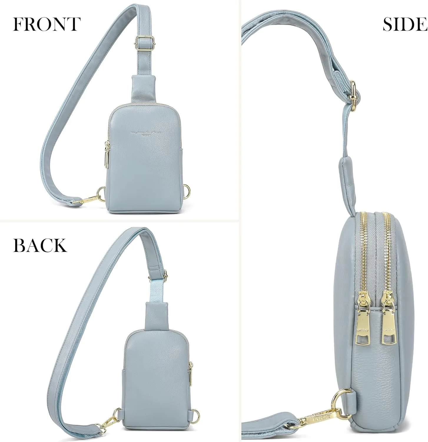 INICAT Small Crossbody Sling Bags for Women Vegan Leather Cell Phone Purse Fanny Packs for Women Men
