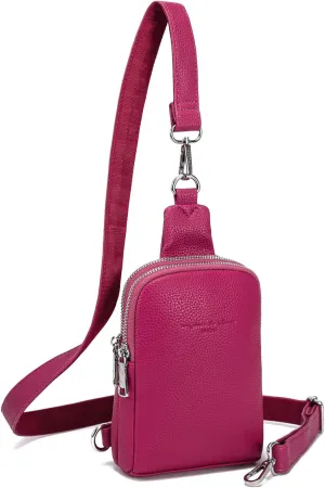 INICAT Small Crossbody Sling Bags for Women Vegan Leather Cell Phone Purse Fanny Packs for Women Men